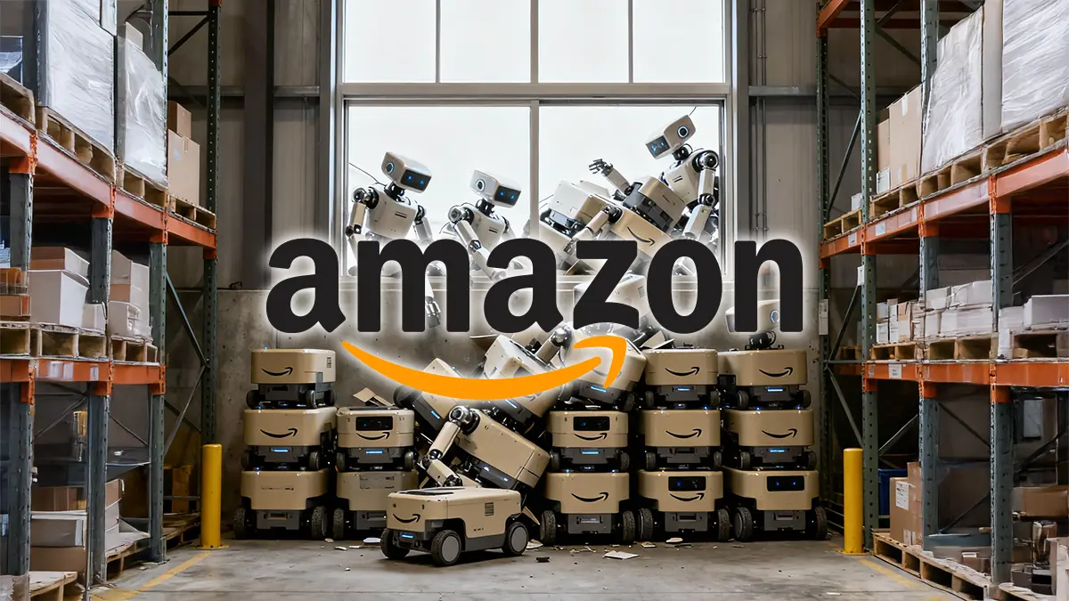 Ein Amazon Lager mit vielen Robotern